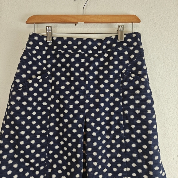 Boden A-Line Skirt Starburst Star Print Navy Blue/White Front Box Pleat Size 6R - Picture 4 of 14
